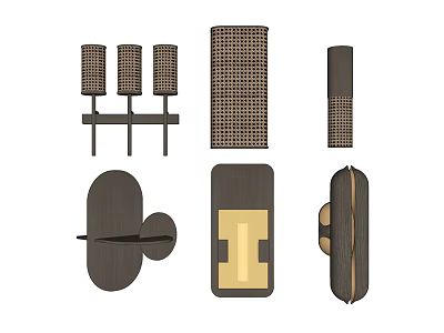Modern Wall Lamps With Grid Design And Minimalist Style For Interior Lighting 3d model