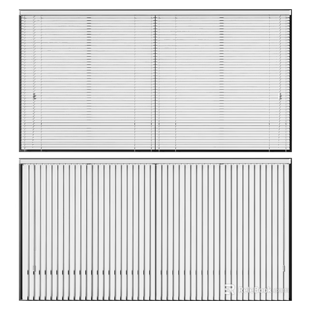 Modern Horizontal Window Blinds With Adjustable Slats For Light Control And Privacy 3d model