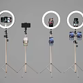 Commercial Photography Lighting Equipment With Ring Lights Phone Holders And Tripods