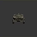 Military Camouflage Wheeled Tank with Top Mounted Weapons and Six Wheels