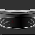 Modern NORINCO Reception Desk With Black Metallic Surface Illuminated Lines And Brand Logo Design