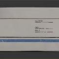 White Cardboard Box With Contents Label Date Class Number Fields Fragile Sticker And Blue Stripe