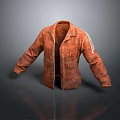Stylish Orange Jacket With Long Sleeves Front Pockets And Casual Design 3d model