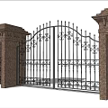 European gate fence 3d model