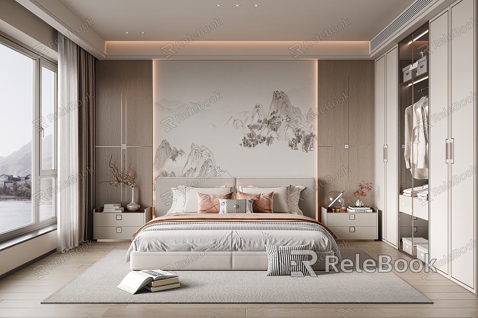 New Chinese bedroom model