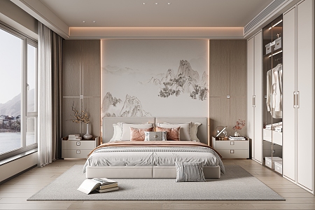 New Chinese bedroom 3d model