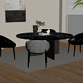 Modern Dining Table Chair Combination Dining Table Chair 3d model