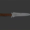 Sharp Silver Knife With Brown Wooden Handle Sleek Design On Gray Background With Reflection