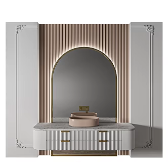 Jane European bathroom cabinet combination 3d model
