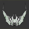 3D Rendered Futuristic Sci-Fi Mechanical Structure With Sleek White Gray Body And Glowing Green Accents