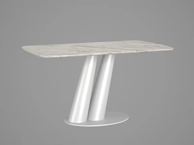 Modern Dining Chairs With White Marble Table And Conical Legs Minimalist Design 3d model