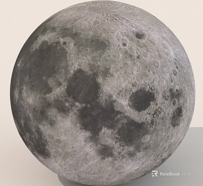 Highly Detailed Moon Surface Featuring Craters And Gray Lunar Texture 3d model 
