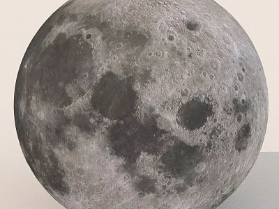 Highly Detailed Moon Surface Featuring Craters And Gray Lunar Texture 3d model
