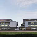 Science and technology industry building low-rise office building science and technology research and development building single office building 3d model