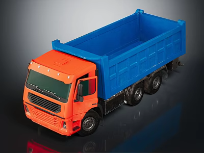 Toy Dump Truck With Orange Cab And Blue Bed Colorful Design 3d model