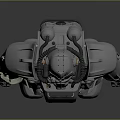 Detailed Silver Metallic Robot With Full Body Armor Standing In Reflective Surface