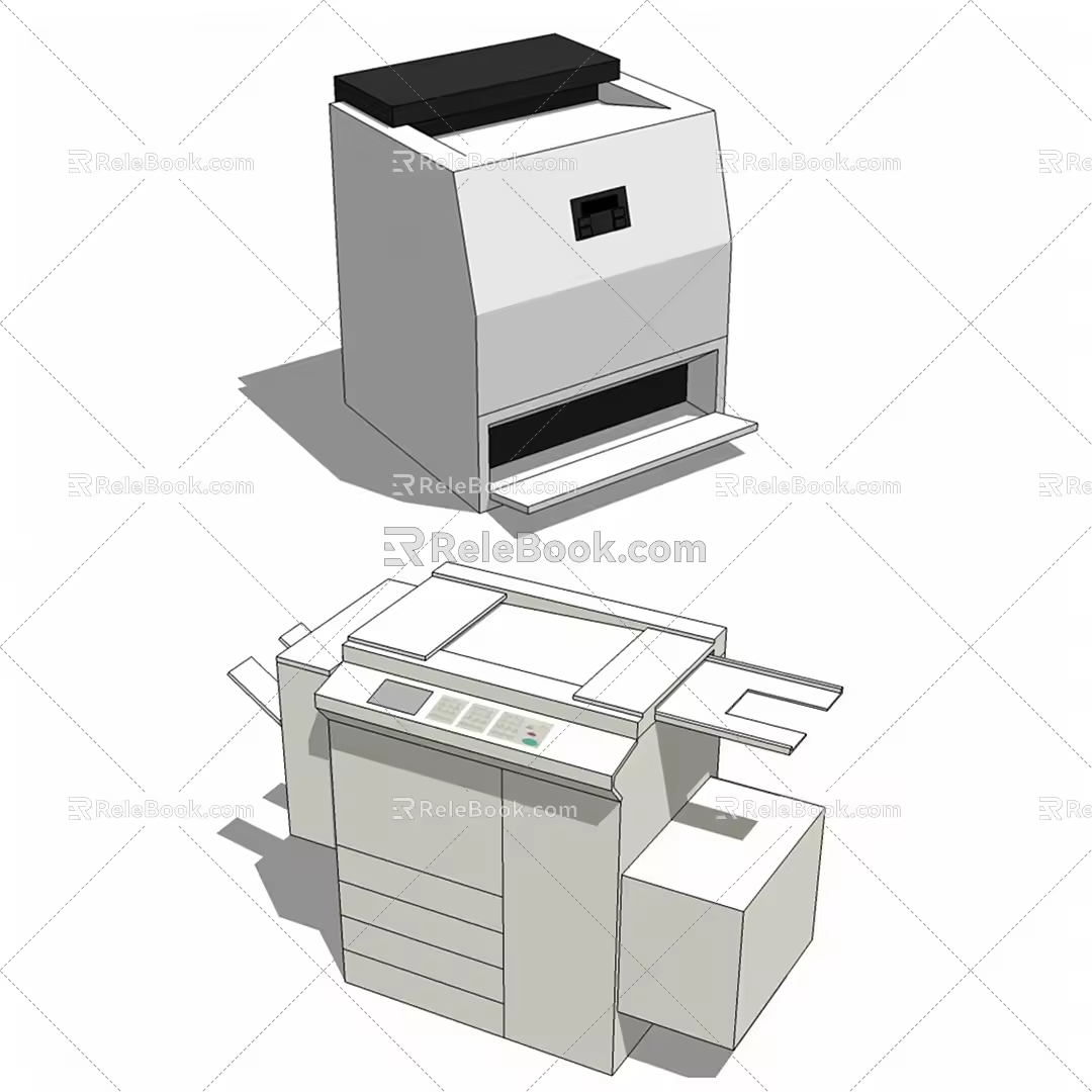 Modern copier copy combination 3d model