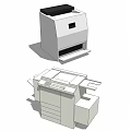 Modern copier copy combination 3d model
