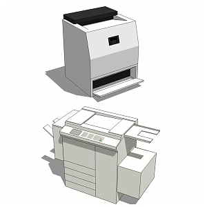 Modern copier copy combination 3d model
