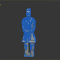 Ancient Chinese Terracotta Warrior Sculpture With Standing Posture And Detailed Armor