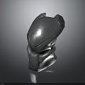 Futuristic Metallic Sci Fi Helmet With Smooth Surface And Glossy Finish