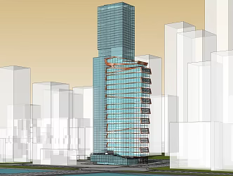 High-rise office building 3d model