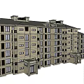 Multistory Apartment Building Exterior With Detailed Modern Windows And Balconies