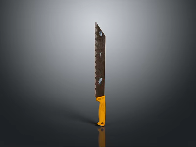 Practical Hand Saw With Metal Blade And Yellow Handle For Home Use 3d model
