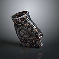 Dark Colored Wrist Support with Gold Patterns and Breathable Design for Daily Use Comfortable Fit