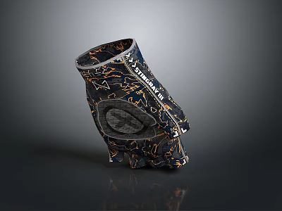 Dark Colored Wrist Support with Gold Patterns and Breathable Design for Daily Use Comfortable Fit 3d model