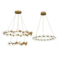 Modern Gold Metal Chandelier With Glass Balls And Hanging Light Design