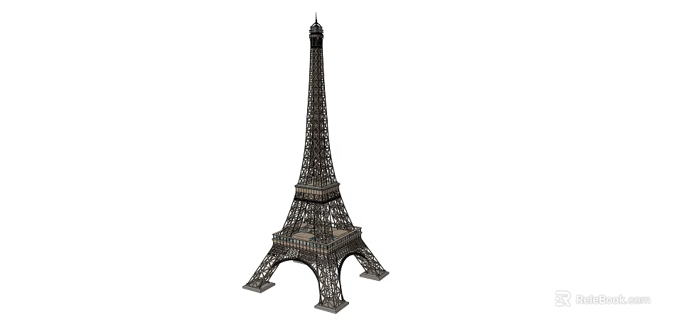 Stylish Decorative Ornament Set with Eiffel Tower Model for Home Decoration 3d model 