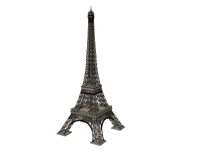 Stylish Decorative Ornament Set with Eiffel Tower Model for Home Decoration 3d model