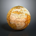 Vintage Globe Decorative Ornament Set for Tabletop Antique Style Home Decor