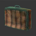 Stylish Red Plaid Suitcase With Black Handle For Clothing Travel And Storage