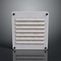 White Square Ventilation Grille With Horizontal Slats And Mounting Screws 3d model