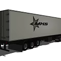 Volvo White Commercial Truck With Container Trailer And MKS Logo