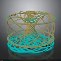 Modern Artistic Decorative Furniture With Gold Turquoise Spiral Wireframe Structure Design