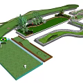 Outdoor Golf Course Design For Fitness With Putting Greens And Landscaped Fairways
