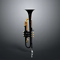 Black Trumpet Shaped Home Living Decorative Accessory With Gold Accents