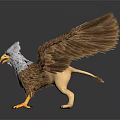 Fantasy Mythical Harpy Creature With Eagle Head Brown Feathers Human Torso Sharp Claws Outstretched Wings