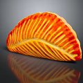 Delicious Fan Shaped Baked Pastry With Red And Yellow Striped Design