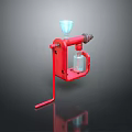 Red Manual Squeezer Tool with Transparent Bottle and Metal Stand