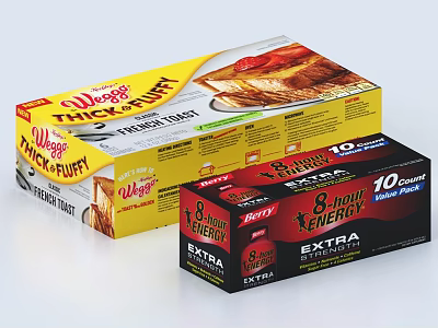 Weetabix Thick And Fluffy Pancake Mix And Extra Energy Breakfast Cereal Box Combination 3d model