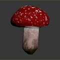 Red Mushroom With White Spots Fresh Natural Food Ingredient For Cooking