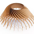 Wooden Pergola With Spiral Design Radiating Slats And Modern Artistic Style