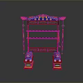 Ornate Traditional Architectural Component With Colorful Decorations Frame And Pedestals