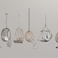 Various Hanging Chairs with Woven Rattan Design and Soft Cushions for Home Interiors