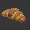 Freshly Baked Golden Croissant With Flaky Layers And Buttery Texture