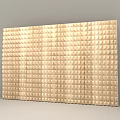 Textured 3D Geometric Pattern Decorative Wall Panel Design in Beige Tone 3d model
